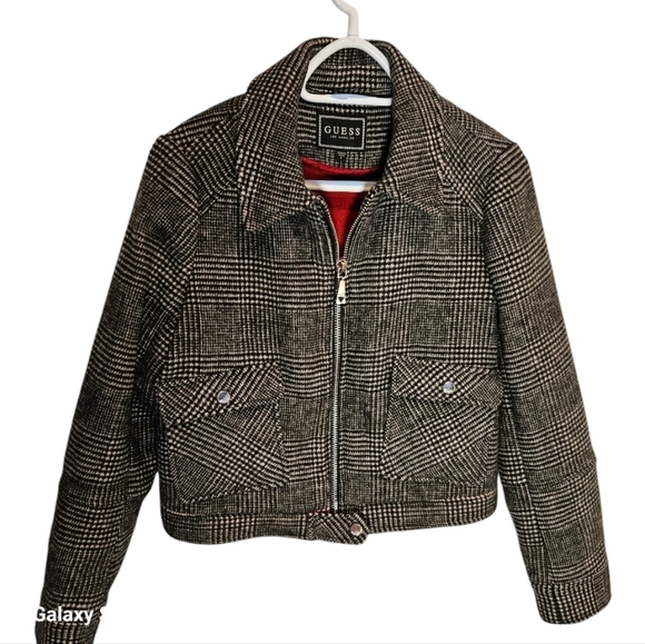 Guess Prince of wales check wool blend jacket - Picture 3 of 8